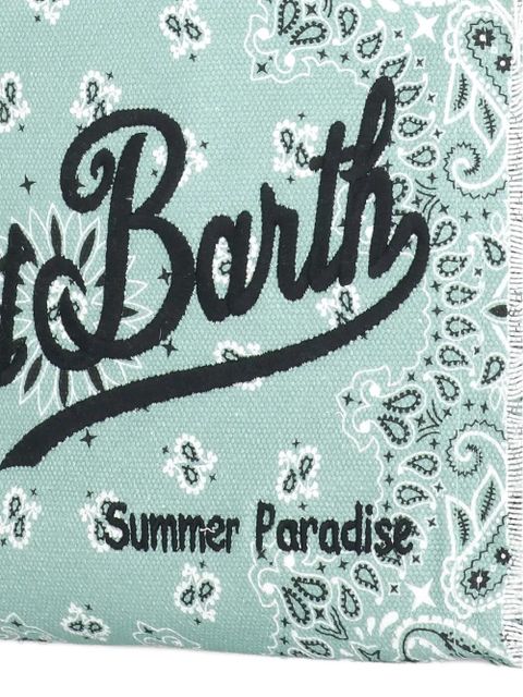 MC2 Saint Barth Vanity bandana-print fringed tote bag - Green