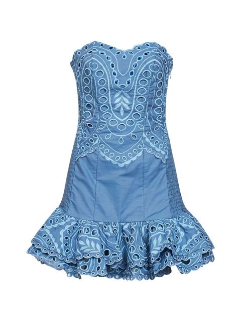 Charo Ruiz Ibiza Salty broderie-anglaise mini dress - Blue - zdjęcie produktu nr 1