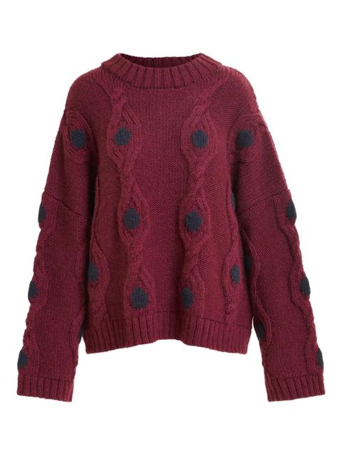 Essentiel Antwerp Ixel cable-knit sweater - Red - zdjęcie produktu nr 1