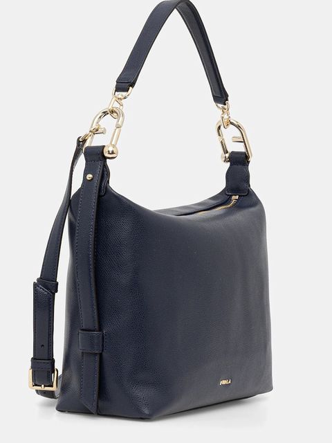 Furla torebka skórzana Tonie M Hobo kolor granatowy WB01964 A.0023 2676S