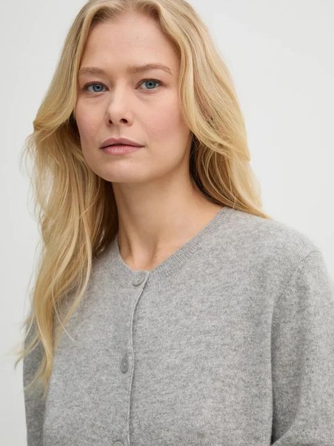 Samsoe Samsoe kardigan wełniany SABOSTON kolor szary lekki F24400186