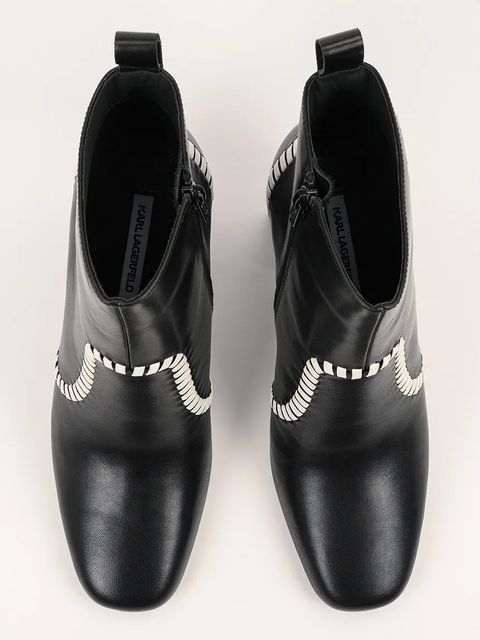 Karl Lagerfeld botki skórzane ASTRA NOVA damskie kolor czarny na słupku KL33142