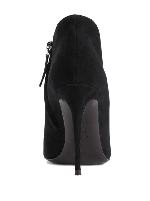 Giuseppe Zanotti pointed-toe v-cut suede heeled pumps - Black
