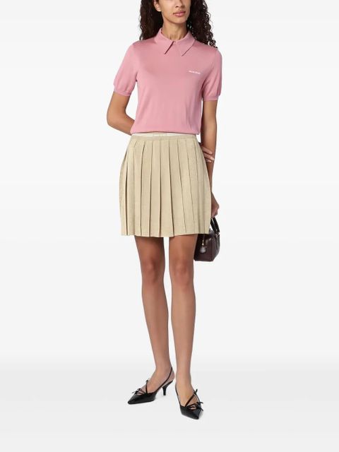 Miu Miu pleated mini skirt - F0056 GOLD - zdjęcie produktu nr 2