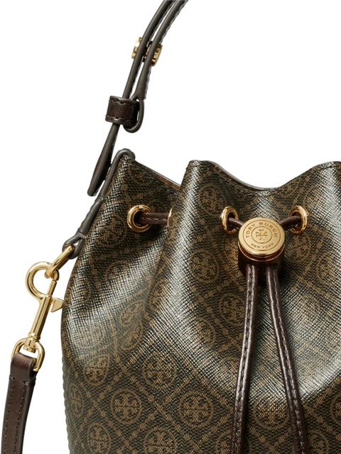 Tory Burch mini T Monogram bucket bag - Brown