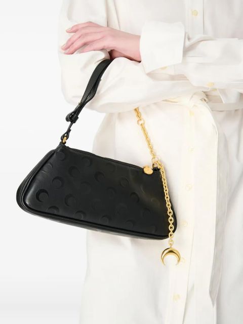 Marine Serre moon embossed chain shoulder bag - Black