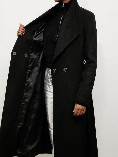 Answear.LAB płaszcz z wełną kolor czarny