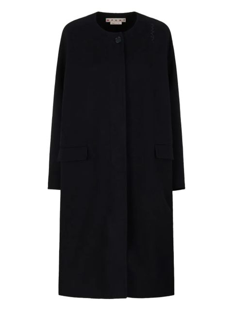 Marni logo-embroidered coat - Black - zdjęcie produktu nr 1