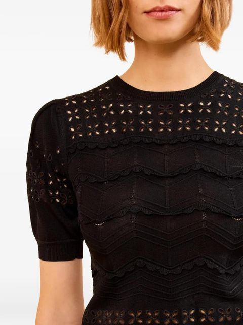 Ulla Johnson Marcelena eyelets-detail ruffled top - Black