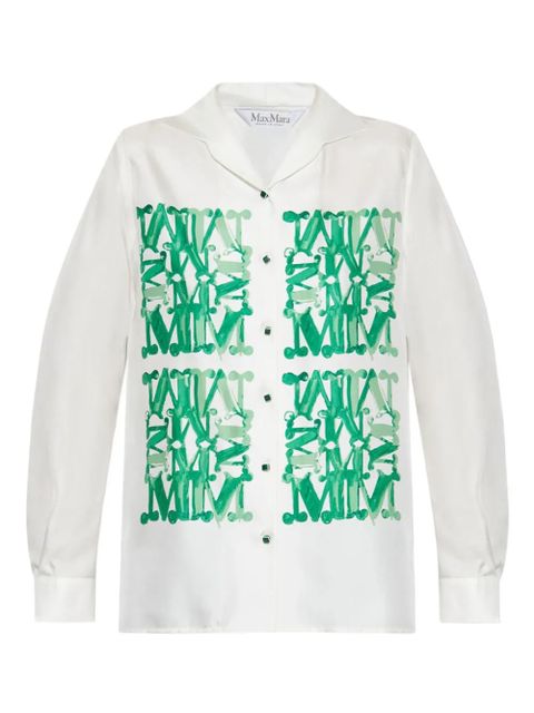 Max Mara monogram-print button-up shirt - White - zdjęcie produktu nr 1