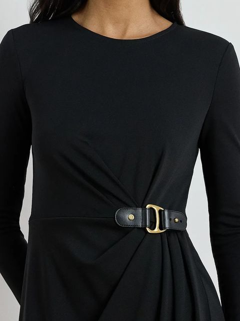 Lauren Ralph Lauren sukienka kolor czarny midi dopasowana 200980222