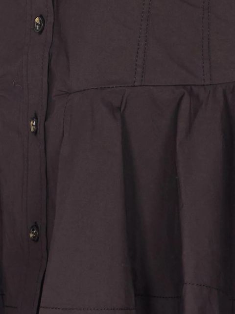 GANNI ruffled button shirt - Brown - zdjęcie produktu nr 2