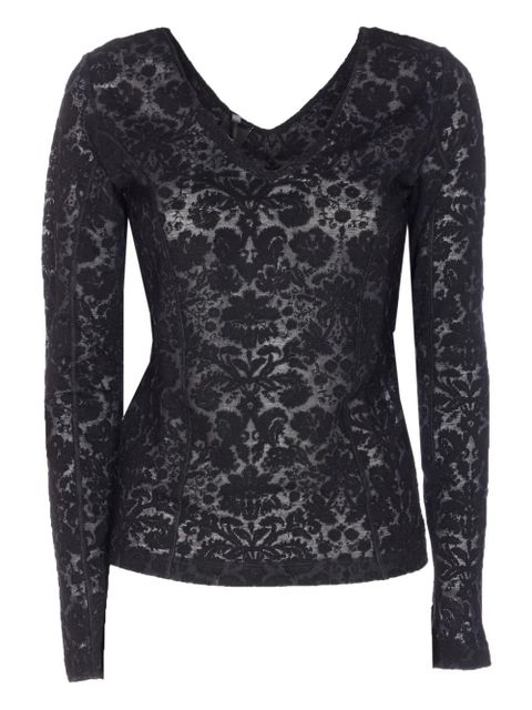 PINKO lace effect michetti top - Black - zdjęcie produktu nr 1