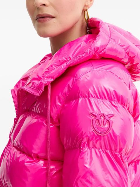 PINKO hooded logo-appliqué jacket