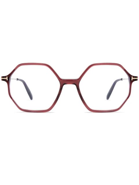 TOM FORD Eyewear geometric frame glasses - Red - zdjęcie produktu nr 1