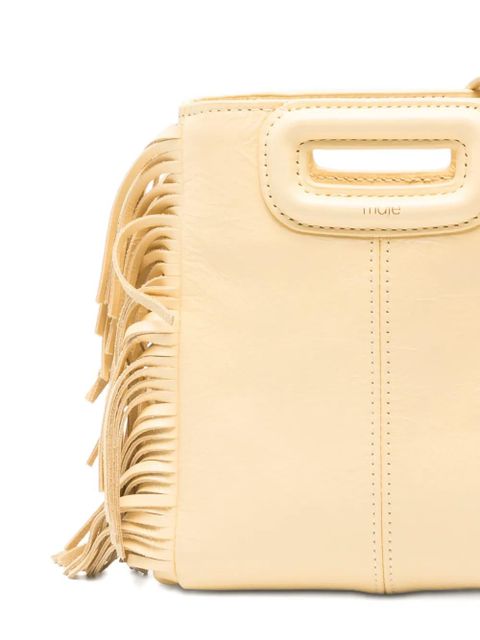 Maje mini M fringe tote bag - Neutrals