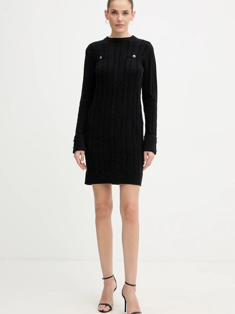 Guess sukienka z dodatkiem wełny ELSA kolor czarny mini prosta W5BK46 Z1192 - zdjęcie produktu nr 2