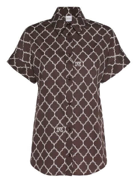 Max Mara Sponda logo-print button shirt - Brown - zdjęcie produktu nr 1
