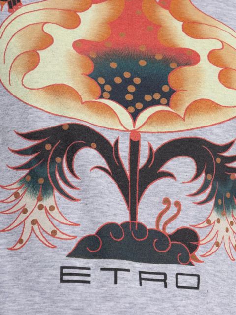 ETRO floral-print T-shirt - Grey