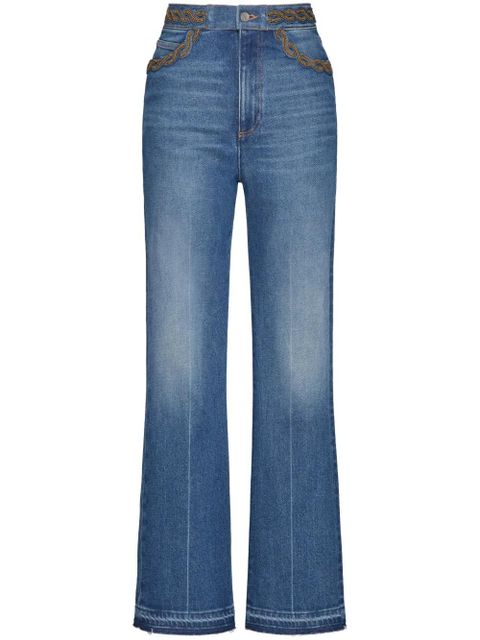 Valentino Garavani embroidered jeans - Blue