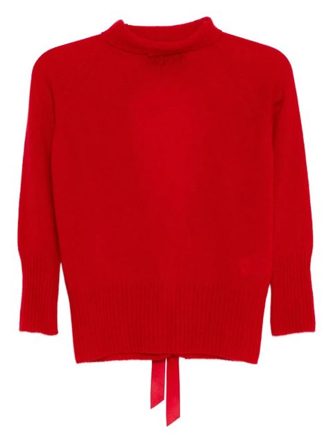 Simone Rocha cashmere funnel-neck top - Red - zdjęcie produktu nr 1