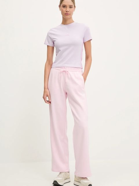 adidas spodnie dresowe Essentials Small Logo Feel Cozy damskie kolor różowy gładkie JI6053