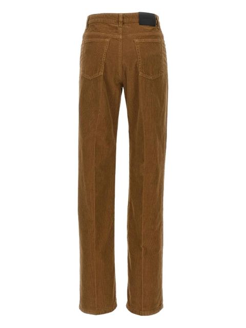 Saint Laurent pleat-detail corduroy trousers - Brown - zdjęcie produktu nr 2