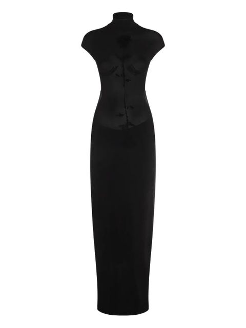 Jean Paul Gaultier floral-print midi dress - Black