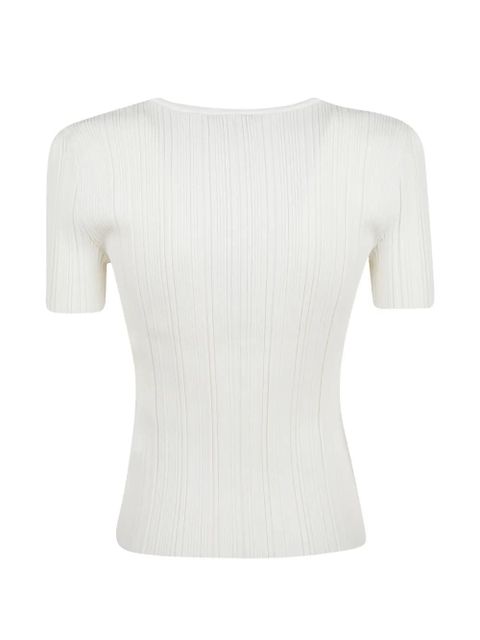 Self-Portrait lace ribbed blouse - White - zdjęcie produktu nr 2