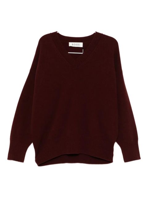 Róhe v-neck knitted jumper - Red