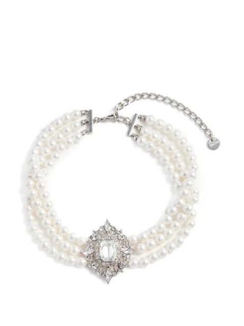 Self-Portrait pearl-embellished necklace - Silver - zdjęcie produktu nr 1