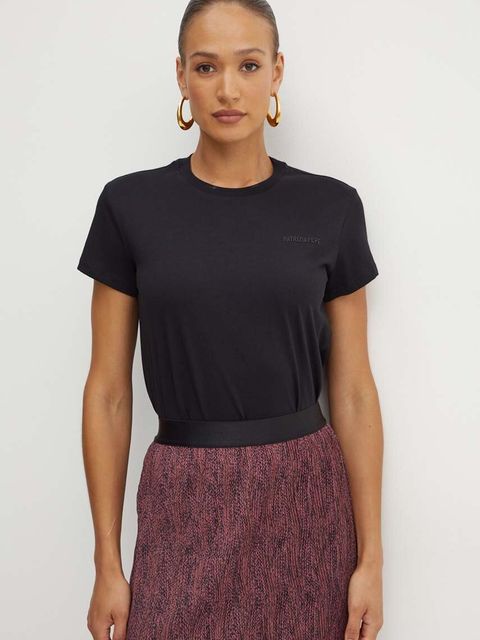 Patrizia Pepe t-shirt bawełniany kolor czarny - zdjęcie produktu nr 1