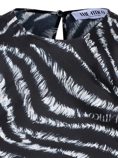 The Attico zebra-print mini dress - Black
