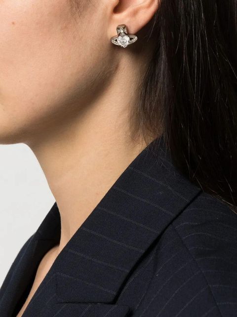 Vivienne Westwood embellished Orb-plaque earrings - Silver