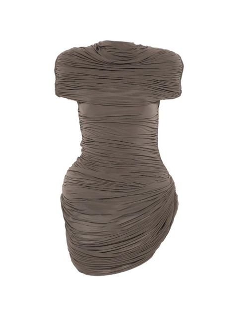 Magda Butrym high-neck draped mini dress - Brown - zdjęcie produktu nr 1