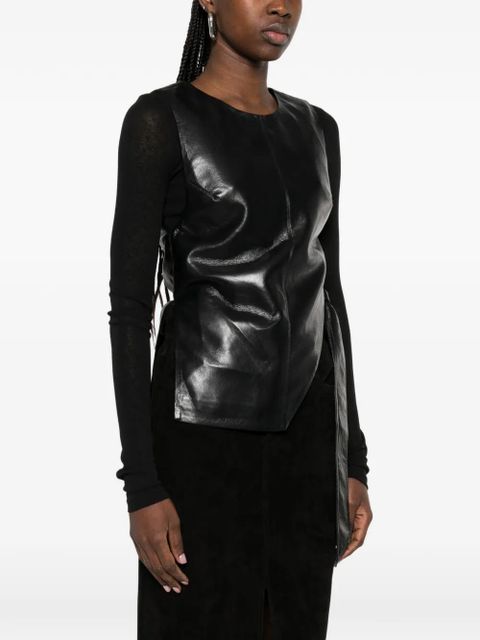 Nanushka long-sleeve tie-detail top - Black