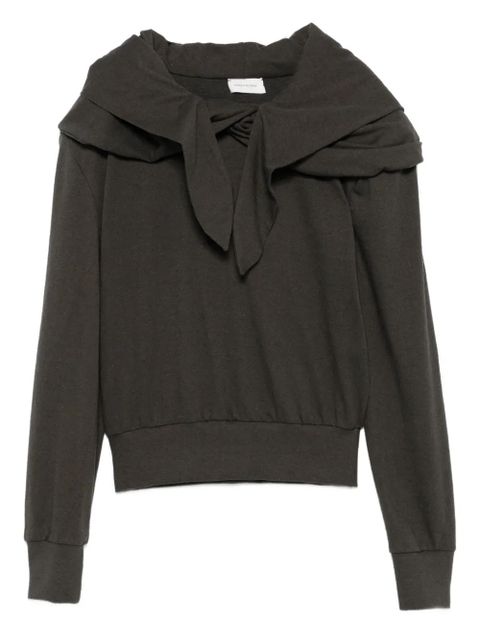 Magda Butrym draped-neck tie-neck sweatshirt - Grey - zdjęcie produktu nr 1