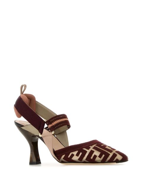 FENDI Colibri monogram-pattern pumps - Red