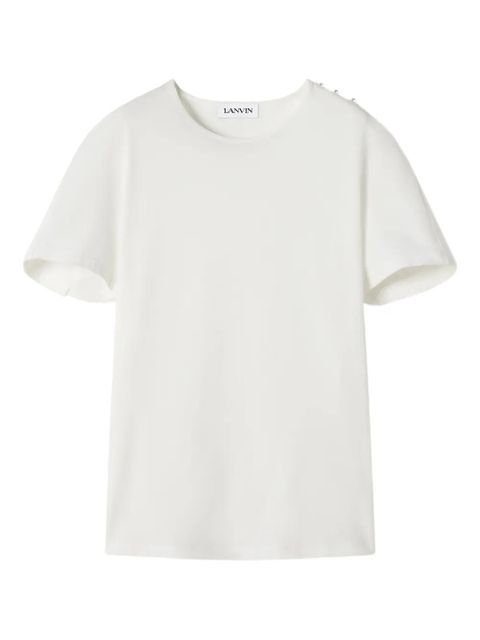 Lanvin cape-effect embellished T-shirt - White - zdjęcie produktu nr 1