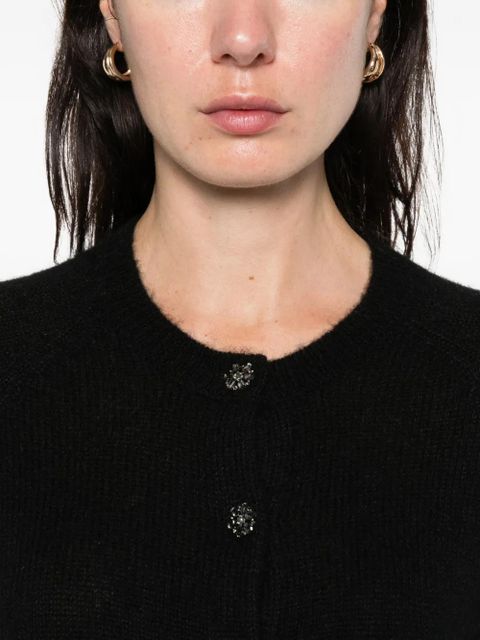 DÔEN Petra crystal-button cardigan - Black