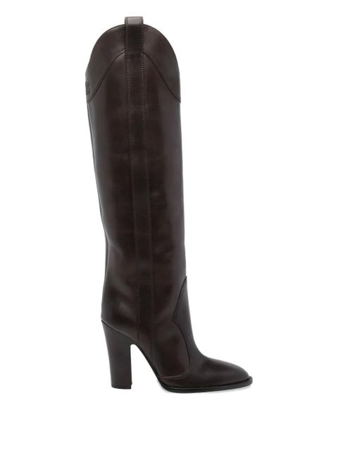 Paris Texas 100mm Lavinia pointed over-the-knee boots - Brown