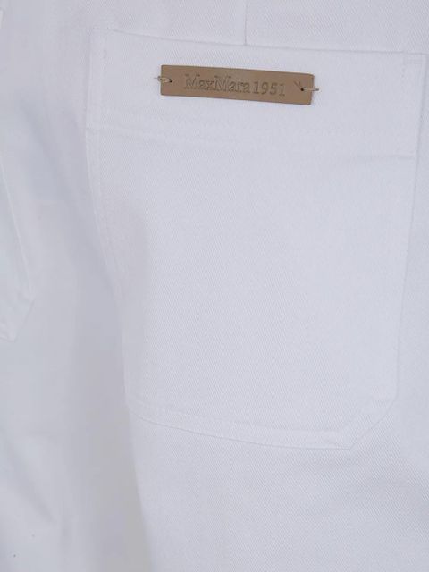 Max Mara pleated logo-patch trousers - White