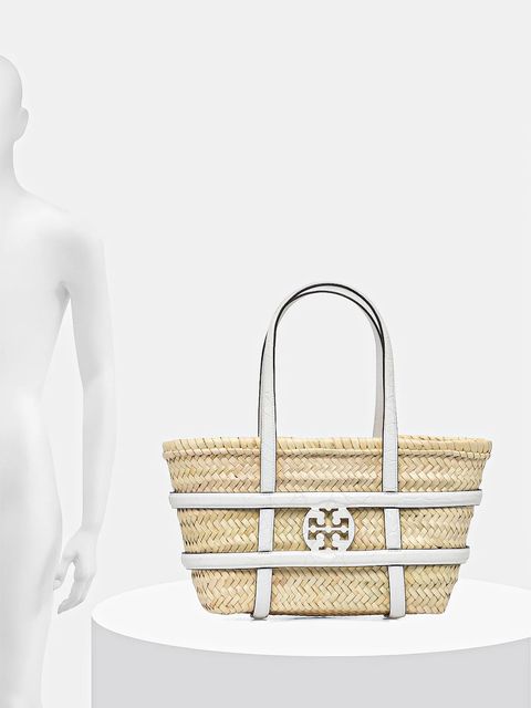 Tory Burch kosz plażowy Ella Straw kolor beżowy 169398-100