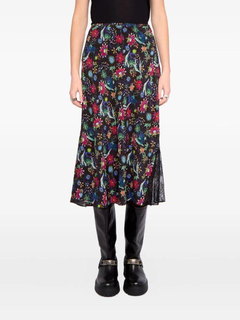 Zadig&Voltaire Jayla floral midi skirt - Blue