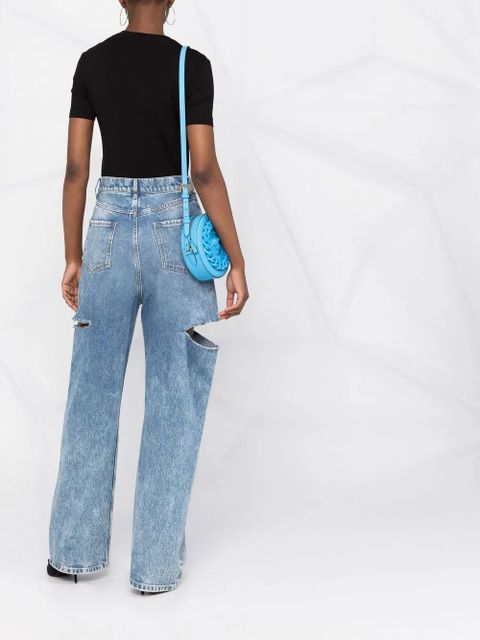 Versace rhinestone-embellished slogan T-shirt - Black