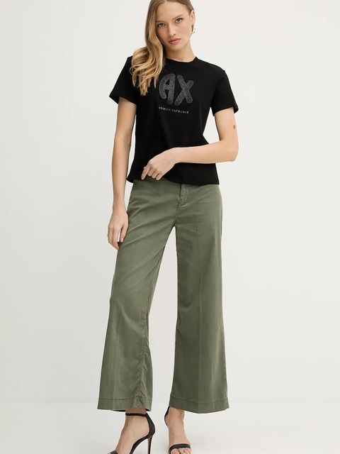 Armani Exchange t-shirt bawełniany damski kolor czarny XW000548 AF10359