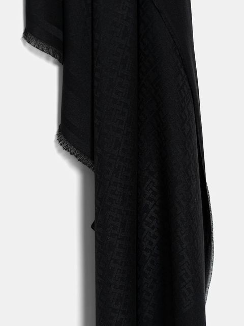 Tommy Hilfiger szal damski kolor czarny wzorzysty AW0AW17789