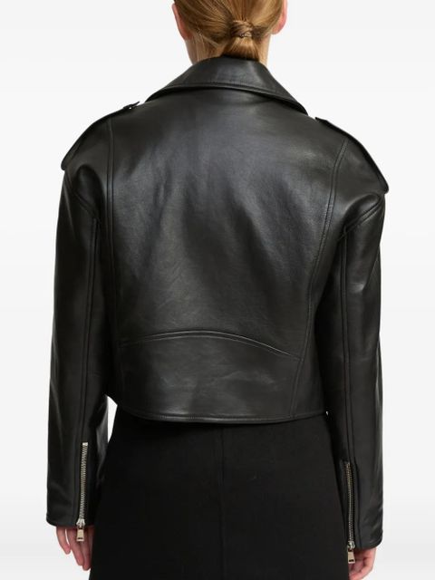 Yves Salomon lambskin biker jacket - Black