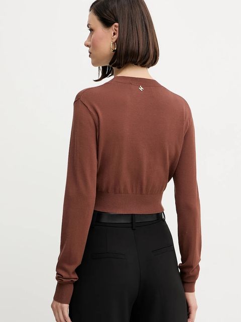 Silvian Heach kardigan LIKOPIO damski kolor brązowy lekki GPA25383CD