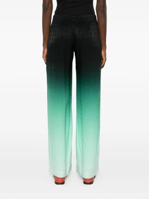 Casablanca Gradient Ping Pong jacquard silk trousers - Black